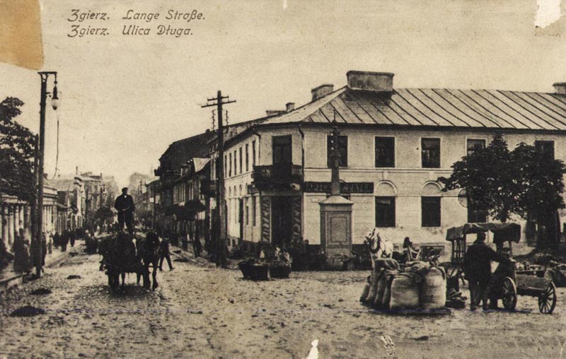 Ulica Długa w Zgierzu na starej pocztówce (ze zbiorów Muzeum Miasta Zgierza)